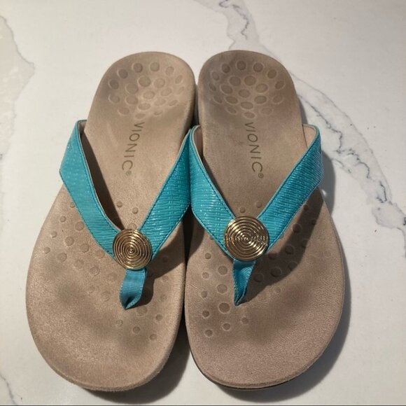 VIONIC Sz 8 Rest Hilda Comfort Leather Sandals - Picture 2 of 11